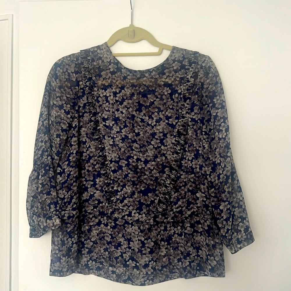 Madewell silk floral blouse